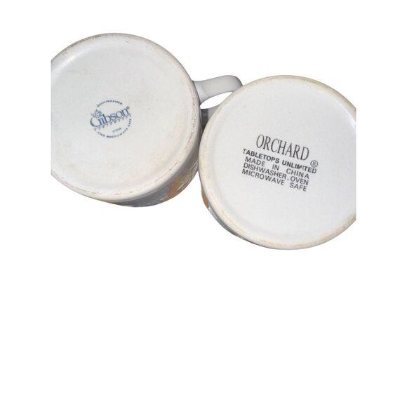 Orchard & Gibson TableTops Unlimited White Embossed Ceramic Mug 3" Tall - Picture 5 of 7